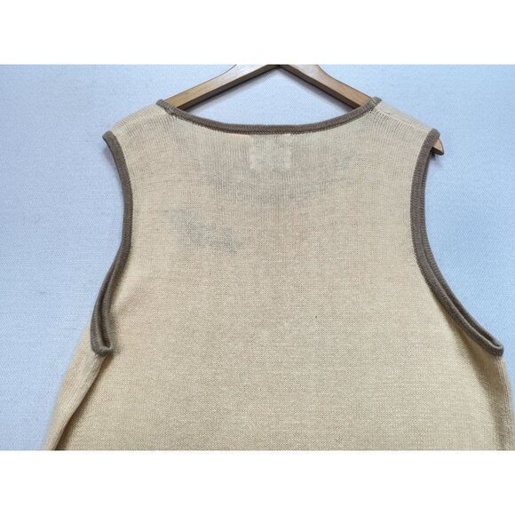 Storybook Knits Womens Tank Vest Sweater Size 2X Beige Sleeveless Embroidered - Picture 11 of 11